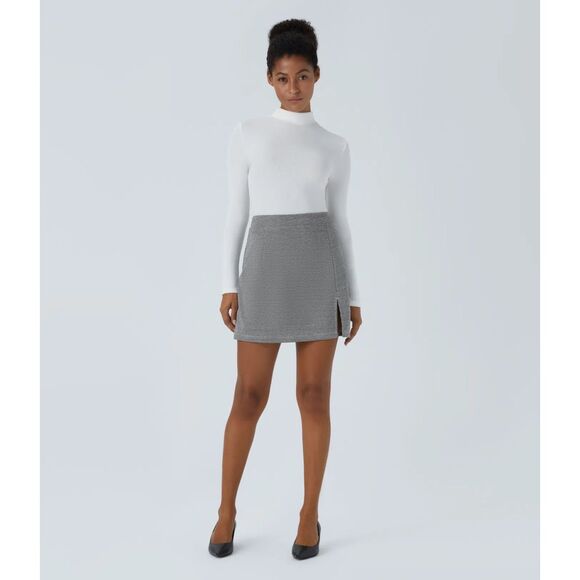 HALARA NWT High Waisted Houndstooth Mini Work Skirt Built in Shorts Size Large - Picture 1 of 10